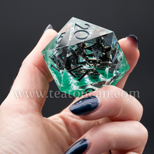 Load image into Gallery viewer, Giant Artisan d20 - Ghost Ship (Ship-in-a-Bottle Dice Series)