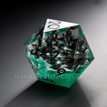 Load image into Gallery viewer, Giant Artisan d20 - Ghost Ship (Ship-in-a-Bottle Dice Series)