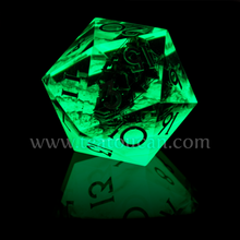 Load image into Gallery viewer, Giant Artisan d20 - Ghost Ship (Ship-in-a-Bottle Dice Series)