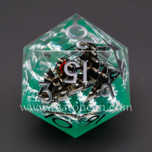 Load image into Gallery viewer, Giant Artisan d20 - Ghost Ship (Ship-in-a-Bottle Dice Series)