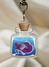 Load image into Gallery viewer, Betta Fish in a Bottle Keychain-TeaToucan