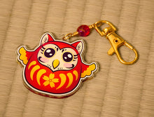 Load image into Gallery viewer, Owl Daruma Keychain-TeaToucan