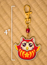 Load image into Gallery viewer, Owl Daruma Keychain-TeaToucan