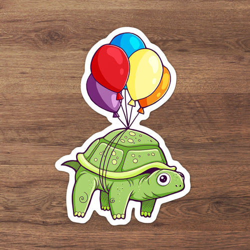 Balloon Turtle Fun Sticker-TeaToucan