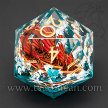 Load image into Gallery viewer, Giant Artisan d20 - Chinese Junk Ship (Ship-in-a-Bottle Dice Series)