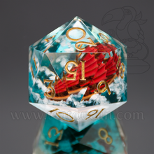 Load image into Gallery viewer, Giant Artisan d20 - Chinese Junk Ship (Ship-in-a-Bottle Dice Series)