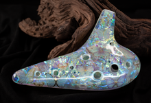 Load image into Gallery viewer, Alto C Ocarina - Handmade Resin 12 Hole AC Ocarina - Opal Butterflies #005
