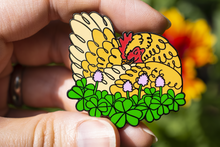 Load image into Gallery viewer, Enamel Pin - Sleepy Clover Chicken

