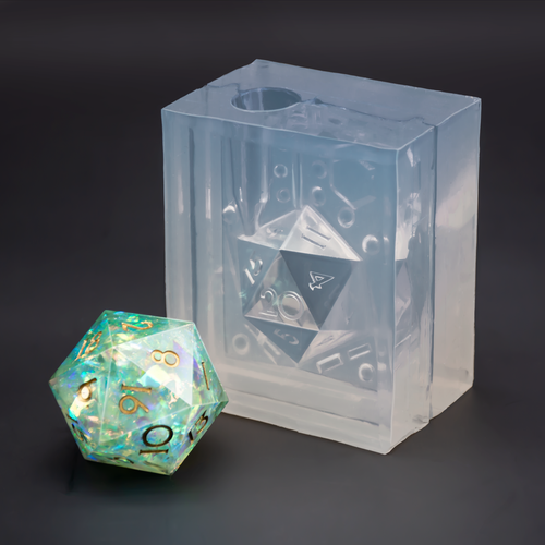 Giant D20 Mold - Silicone Mold for Diorama Dice - 40mm d20 Mold-TeaToucan