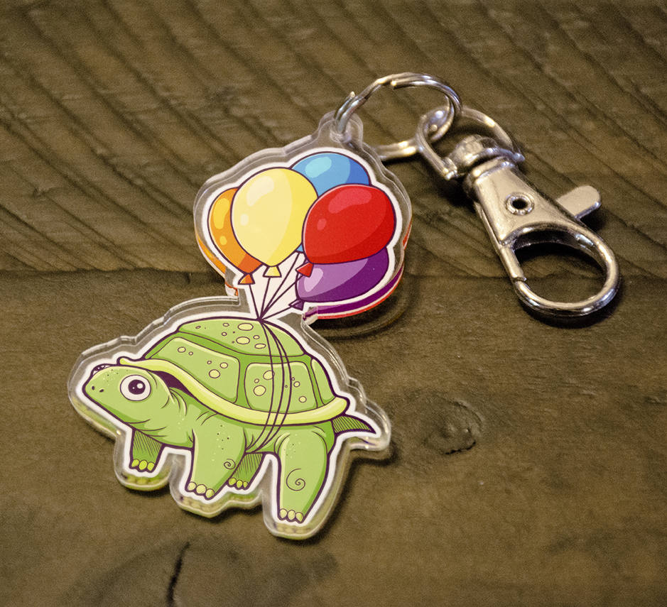 Turtle Ballon Fun! Keychain-TeaToucan