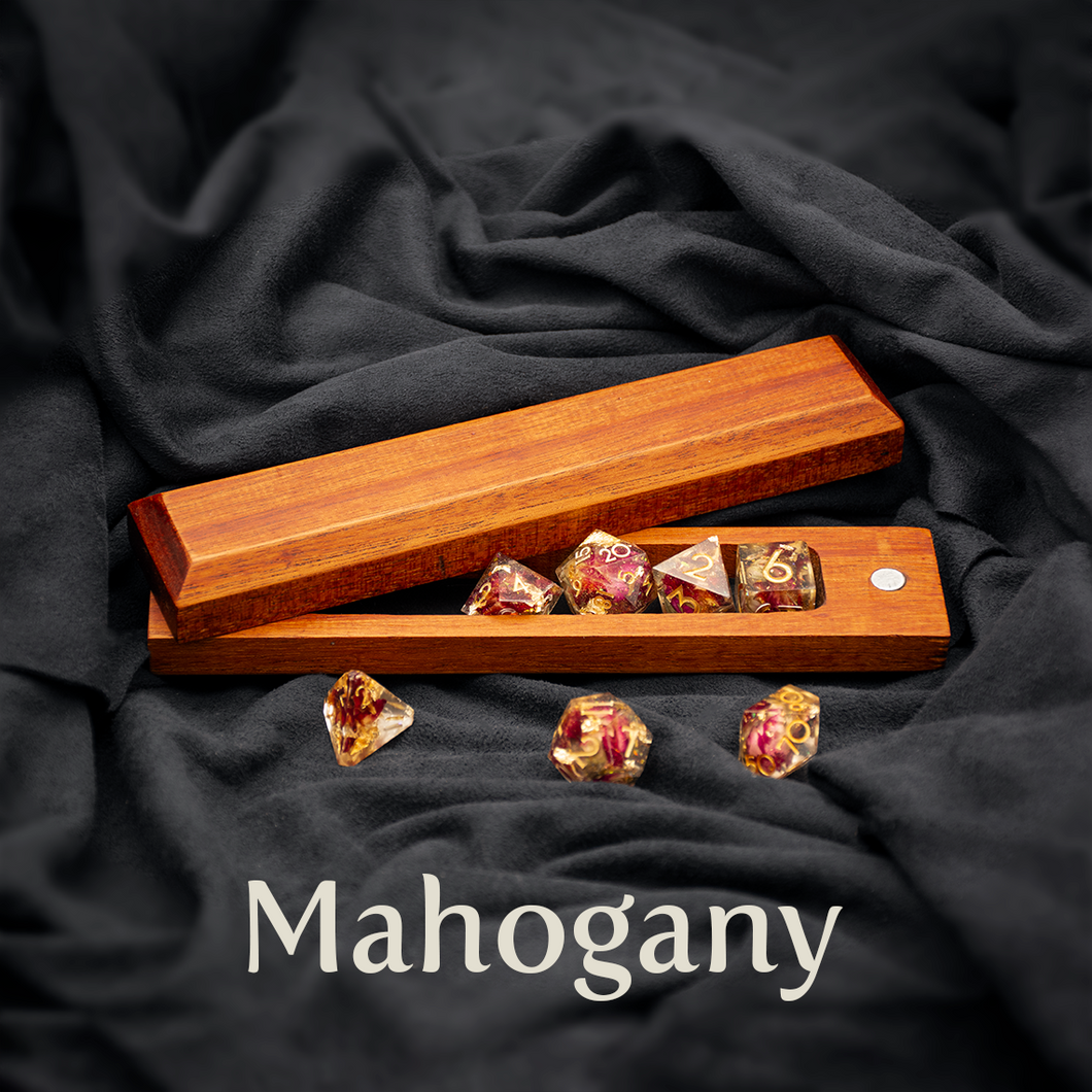 Mahogany Dice Box - Magnetic Hardwood Dice Vault-Dice Box-TeaToucan