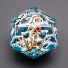 Load image into Gallery viewer, Giant Artisan d20 - Classic Tallship (Ship-in-a-Bottle Dice Series)-TeaToucan
